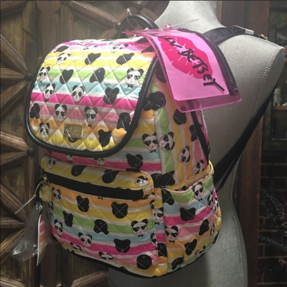 NWT Luv Betsey | Rainbow Striped Panda Backpack - Picture 7 of 7